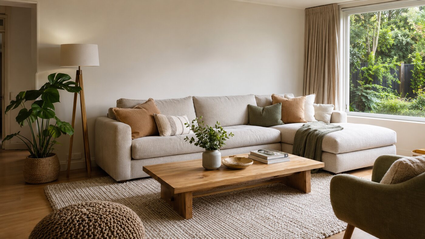 A bright lounge room ready for Coverly AI image recognition